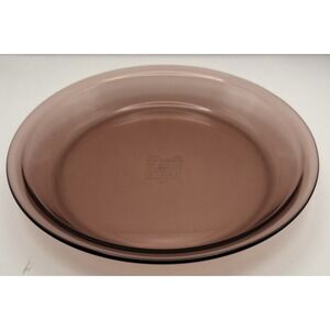 Pyrex‎ Pie Plate 9" Cranberry Glass Flat Smooth Edge Pie Pan #209